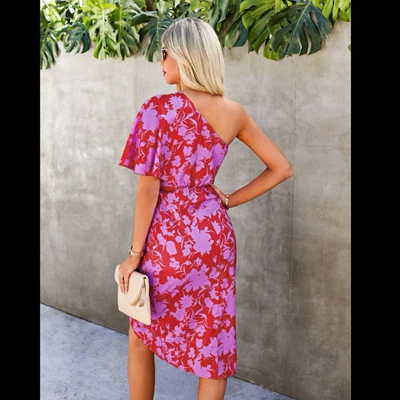 Floral One Shoulder Dress - Picture 3 of 5